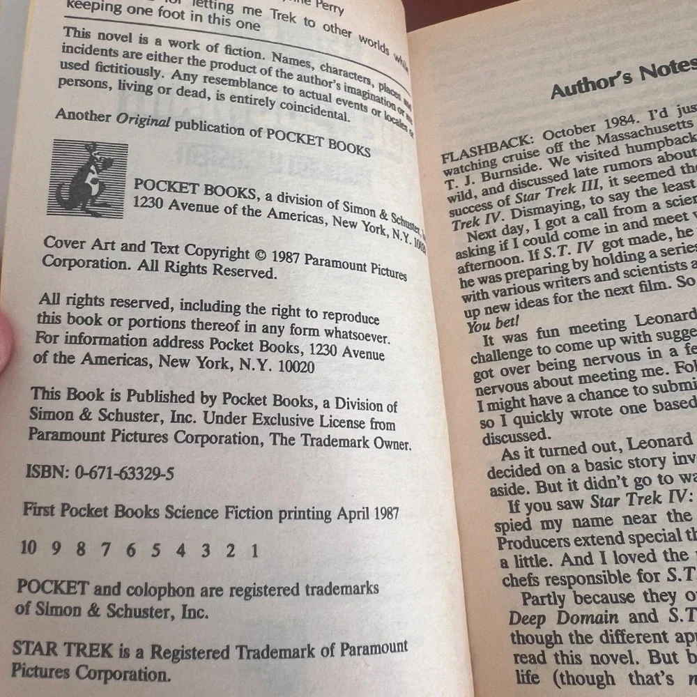 Star‎ Trek Deep Domain Howard Weinstein Paperback Book 1987 Pocket Books No 33